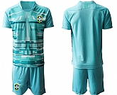 2020-21 Brazil Lake Blue Goalkeeper Soccer Jersey